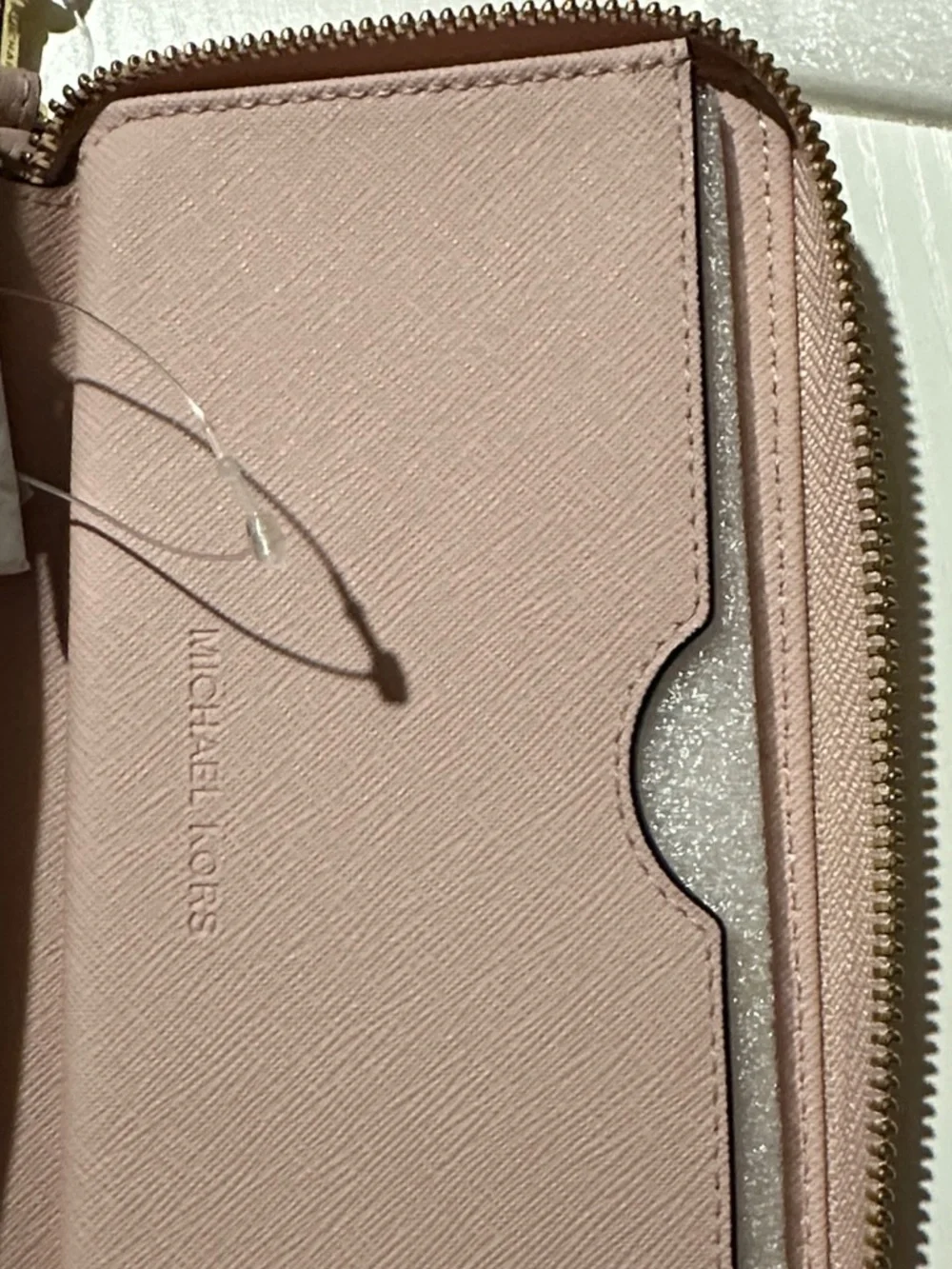 Michael Kors Dusty Pink Pebbled Leather Wristlet Wallet